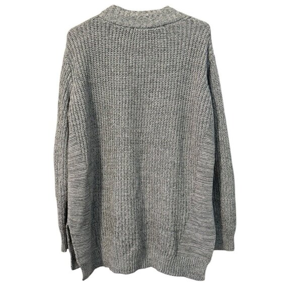 Anthropologie Silence + Noise Knit Side Slit Step Hem V Neck Sweater Size Medium - Picture 2 of 10